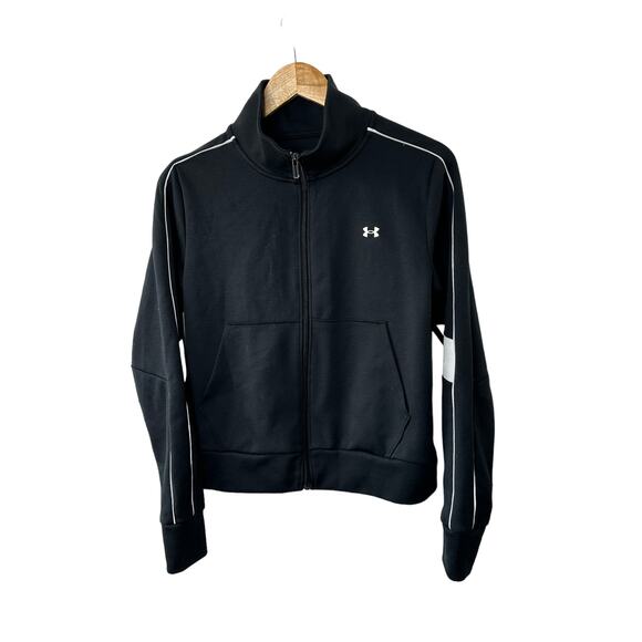 Under Armour Black & White Full Zip Loose Fit Long Sleeve Jacket Women's XS - Picture 2 of 8